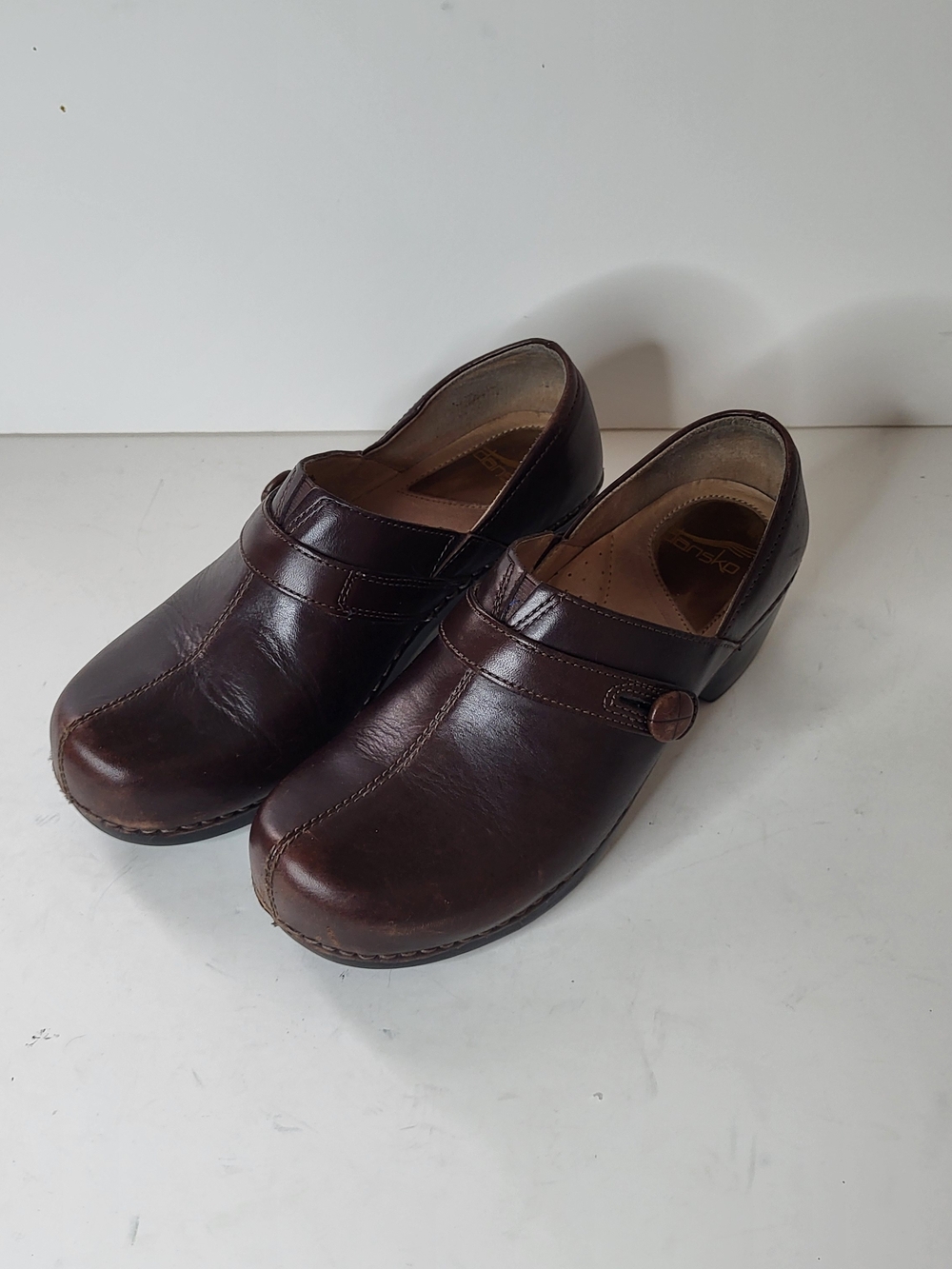 Dansko Women's Brown Leather Clog Mules